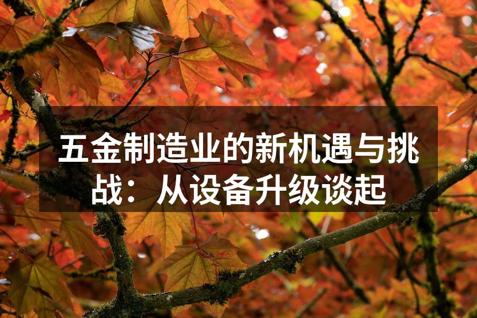 五金制造设备升级的重要性